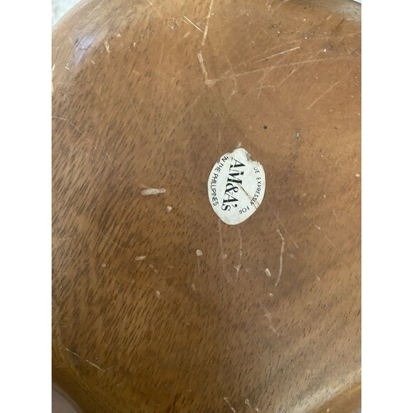 7pcs VTG 60s MCM Tiki Hawaiian Serving Bowl Set TEAK Wood Flower Shape Utensils - Picture 7 of 9